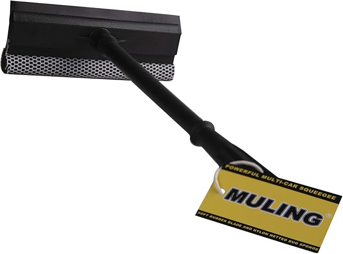 Window Squeegee Cleaning Tool Window Cleaner Car Squeegee Windshield Cleaning Sponge and Rubber Squeegee,BlackM