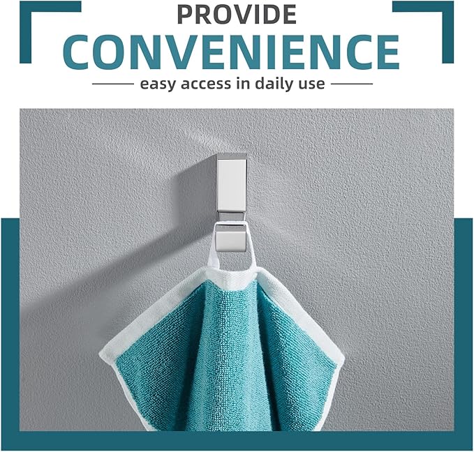 Angle Simple Towel Robe Hook Polished Chrome, 304 Stainless Steel Bathroom Hook for Wall