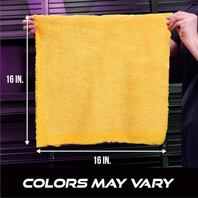 VIKING Microfiber Cleaning Cloth for Car Detailing, Ultra Plush Finishing Microfiber Towels for Car Cleaning Supplies, Yellow, 16 inch x 16 inch, 6 Pack
