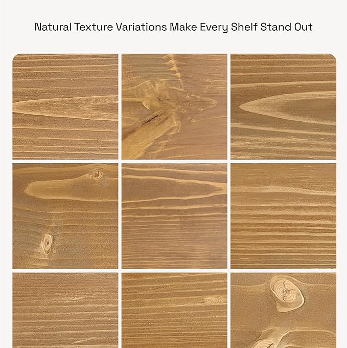 BAOBAB WORKSHOP Natural Wood Floating Shelves for Wall 12 Inch Wide, Small Wooden Shelf 12 In, Bathroom Shelves for Room Wall Mounted Kitchen Rustic Farmhouse, Oak Floating Shelf, 12W × 6.7D, Set of 2