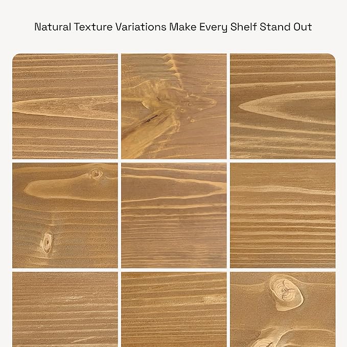 BAOBAB WORKSHOP Natural Wood Floating Shelves for Wall 24 inch - Floating Wall Shelves for Kitchen Bedroom - Wooden Bathroom Shelves - Oak Floating Shelf - 24 x 6.7 Inch, Set of 2