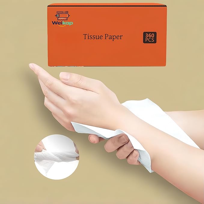 Ultra Soft Facial Tissues, 360 Sheets (72 Packs), 5-Ply Soft and Skin-Friendly, 180x160mm Large Face Tissues for Home, Office, Car, Gentle for Nose and Skin, Unscented (6)