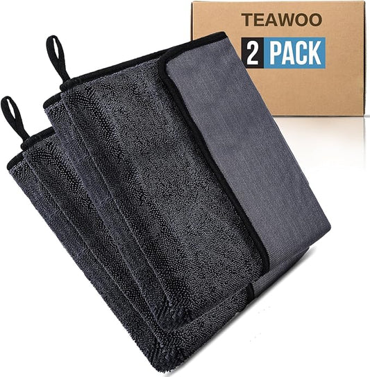 Shiny Wipes Shower Cleaning Cloth, Ultra Absorbent Car Drying Towel, 2 Pack 16 x 24 inch Microfiber Cleaning Cloth for Car, Bath & Househood